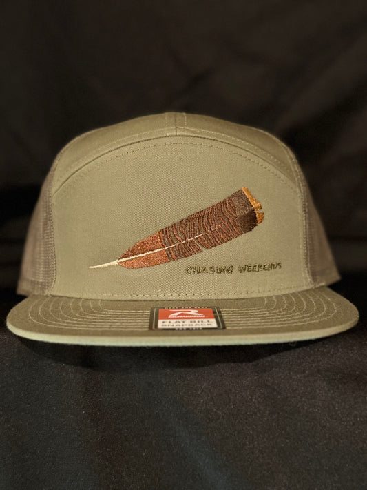 CW Feather Hat-7 Panel Olive